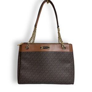 Michael Kors Brown and Gold Shoulder Bag